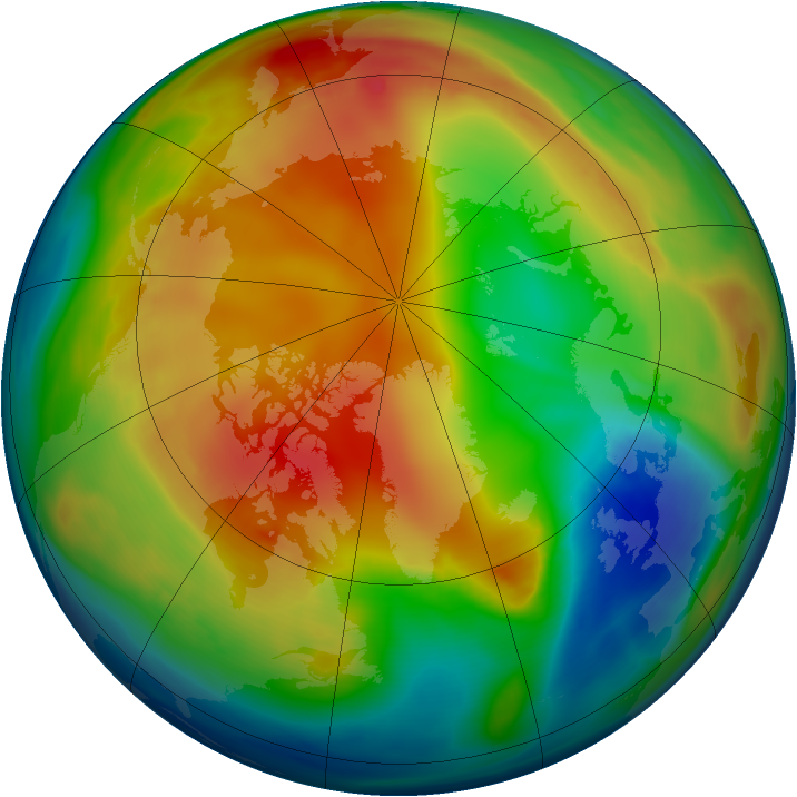 Arctic ozone map for 19 January 2006